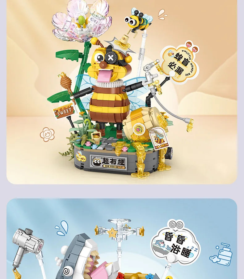 LOZ - Juego de Bloques de Construcción de la Serie Escena Urbana Plegable, Casa de Té Panda, Cafetería, Adorno de Escritorio, Regalo de Cumpleaños para Adultos
