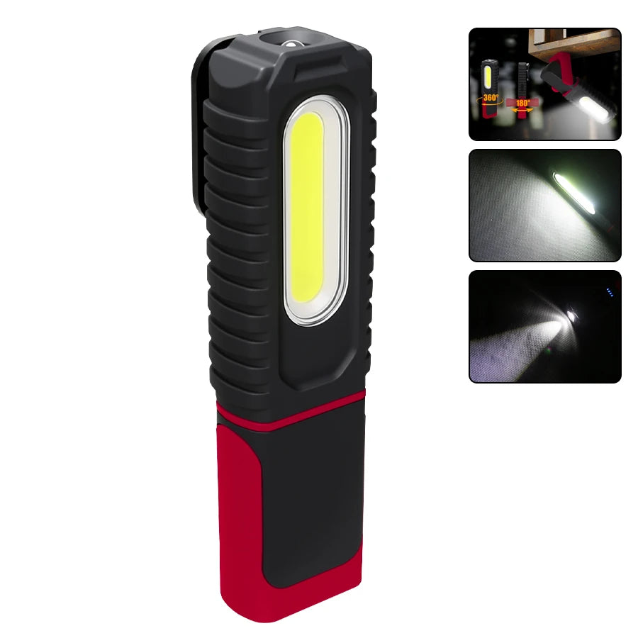 Lámparas de Trabajo COB Portátiles con Linterna LED Recargable Magnética, Regulación Continua, Lámparas de Reparación de Emergencia para Automóviles