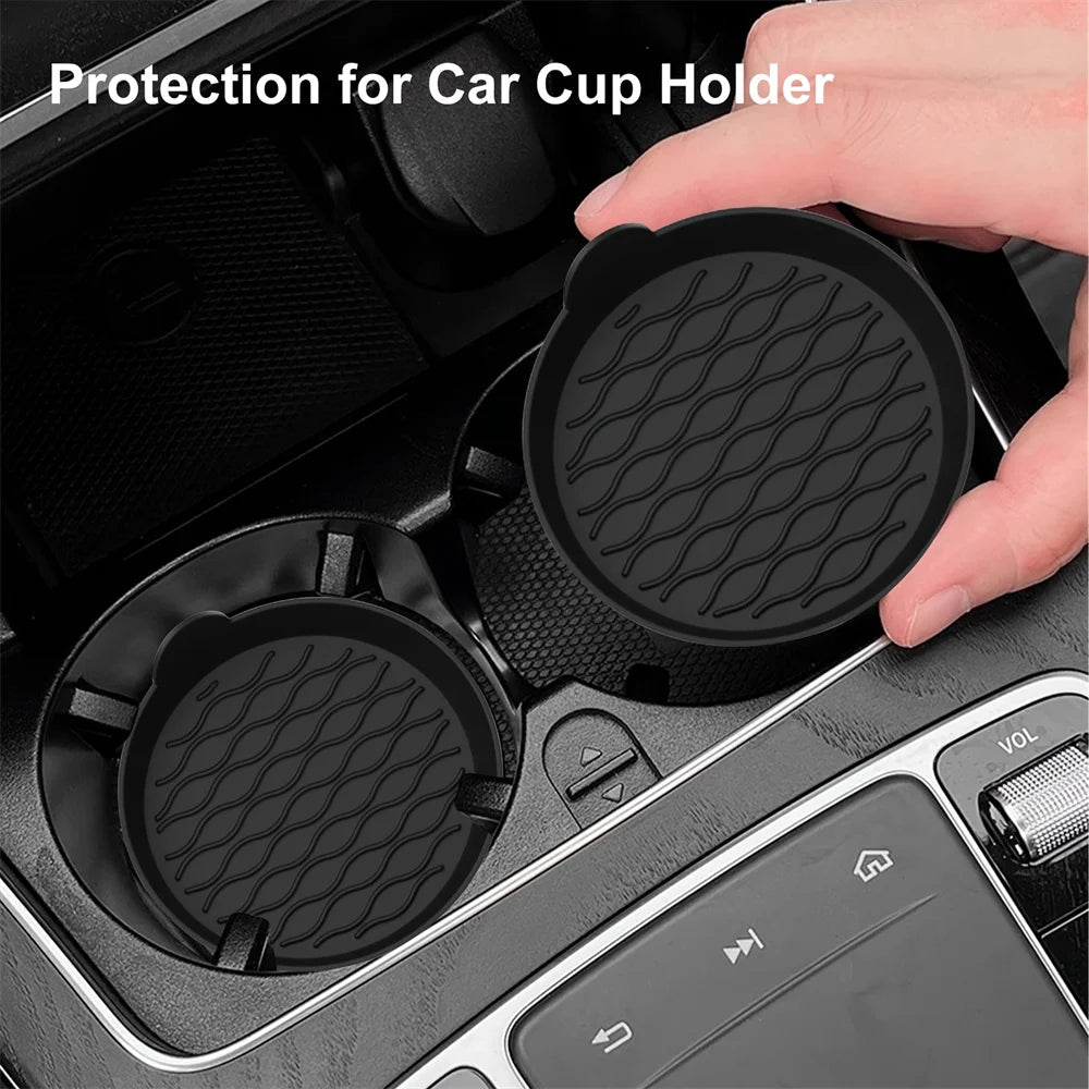 Estera Universal para taza de coche de silicona, estera para taza de agua con orificio medio para coche, estera para taza de agua creativa antideslizante circular para coche