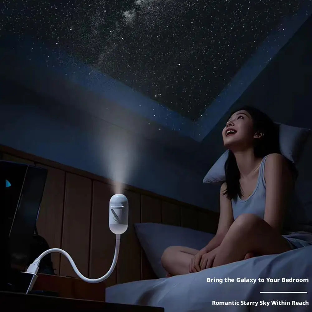Mini Proyector de Estrellas 2 en 1, Lámpara Nocturna LED con Cielo Estrellado, Lámpara Ambiental para Dormitorio, Decoración y Luz de Ambiente LED