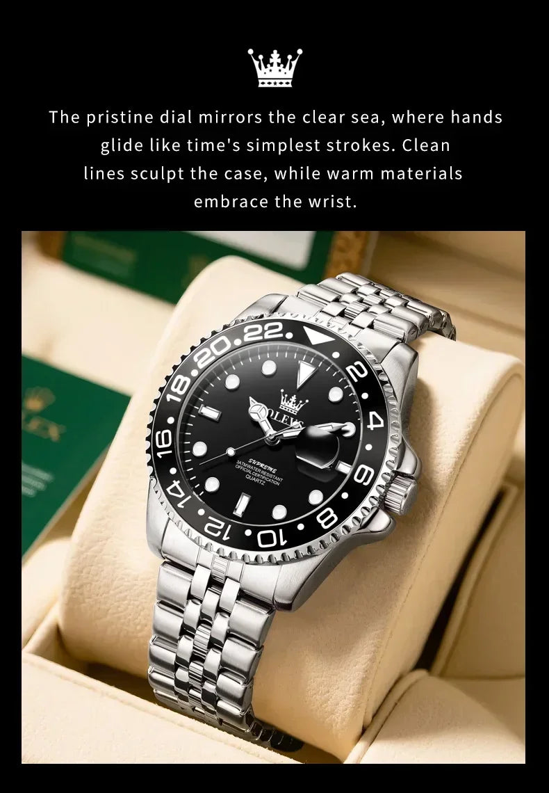 Reloj de Cuarzo OLEVS para Hombre Acero Inoxidable Resistente al Agua