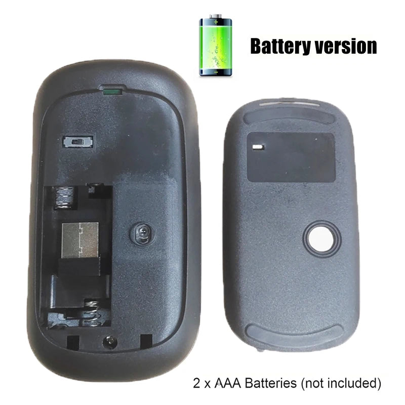 Ratón inalámbrico portátil compatible con Bluetooth 2,4 GHz modos duales ratón de ordenador con Nano receptor para Notebook PC portátil Macbook