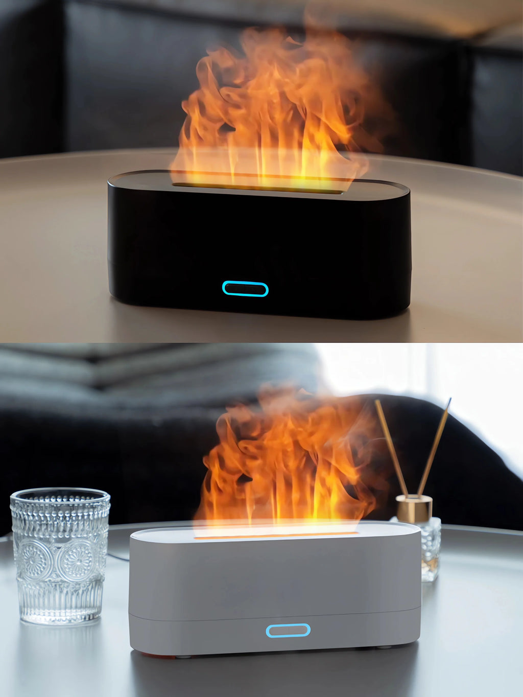 Nueva llama humidificador de aire difusor de Aroma 160mL hogar ultrasónico máquina de niebla nebulizador aceite esencial simulación llama lámpara Difusor