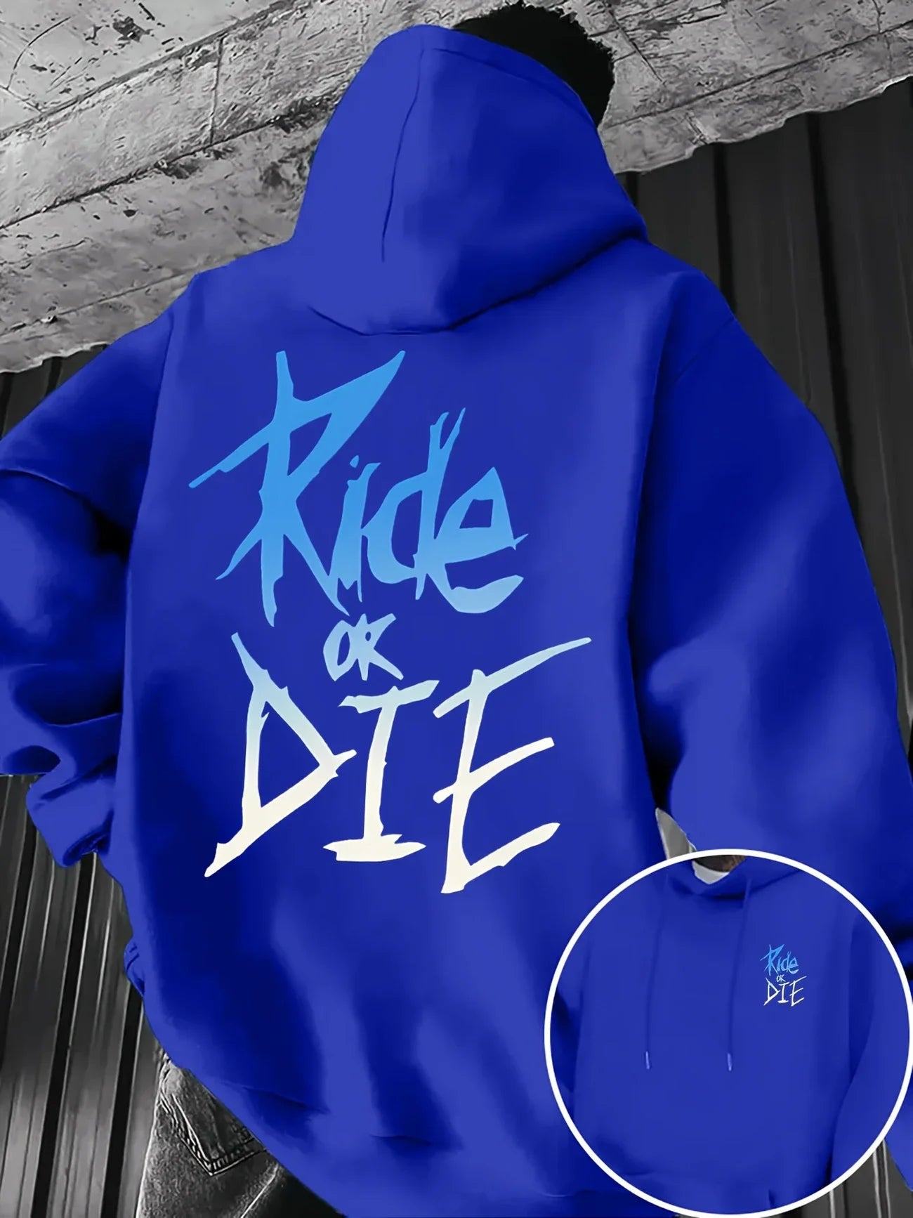 Buzo con Capucha Hombre Estampado Ride or Die Hip-Hop