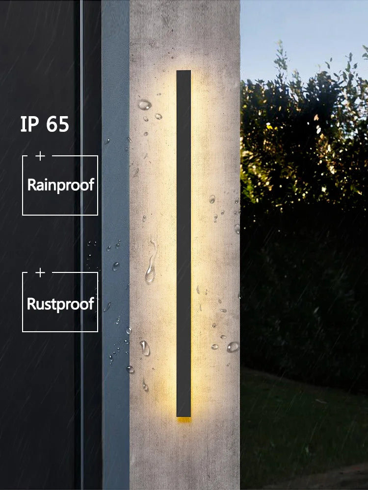 Lámpara de pared impermeable para exteriores, lámparas de pared para jardín, luces LED, fondo de TV nórdico moderno para sala de estar, IP65, arandela de pared de 110/220v