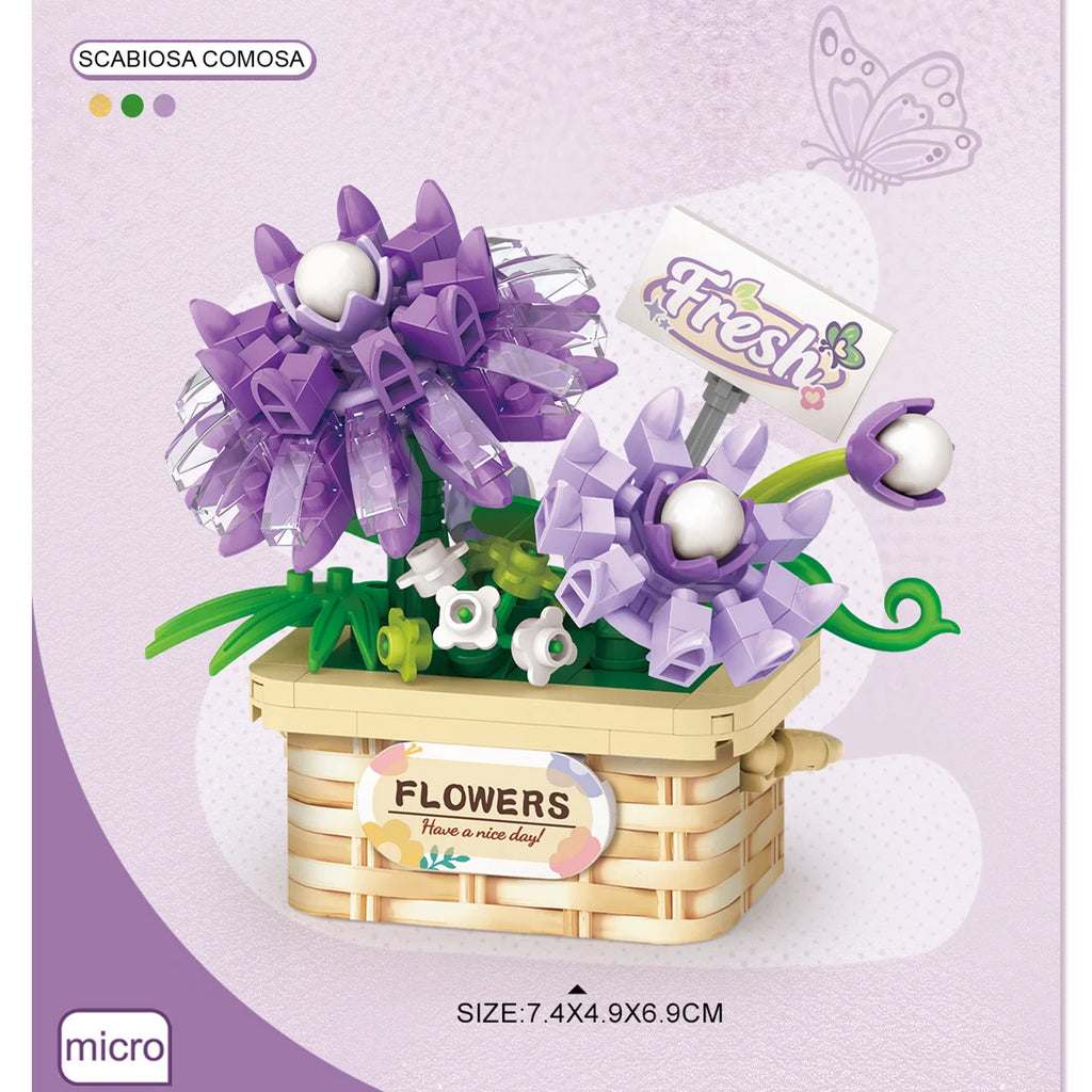 Set de Juguetes de Bloques de Construcción LOZ, Juego de Flores en Maceta, Modelo de Adorno Floral de Simulación para Escritorio, Juguete de Ensamblaje, Regalo Navideño para Niñas