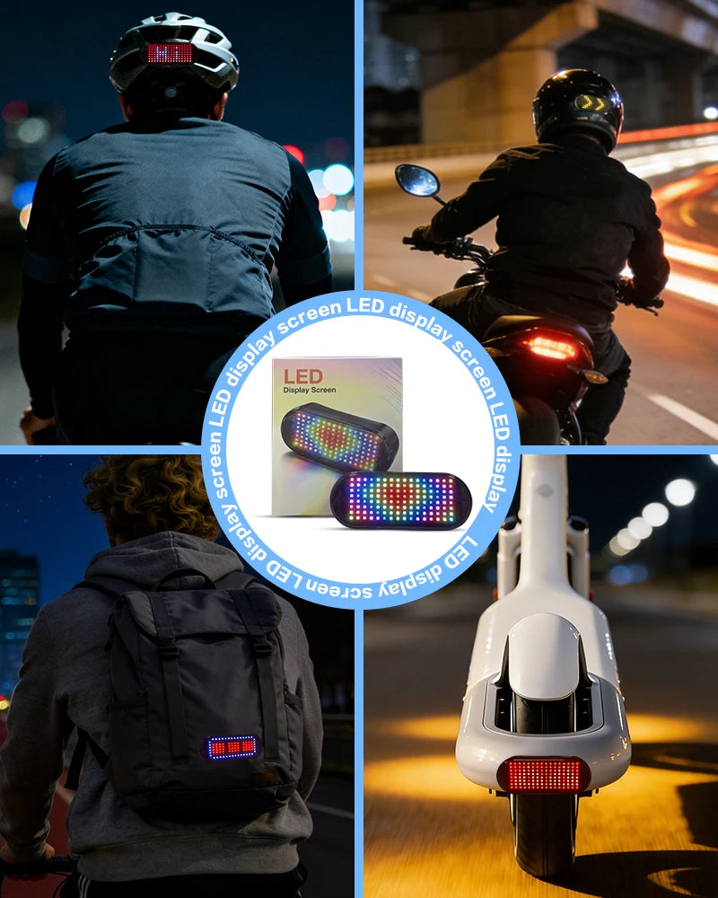 Luz de Advertencia para Casco de Motocicleta, Pantalla LED Programable para Casco, Luz Trasera para Bicicleta, Pantalla LED para Conducción Nocturna