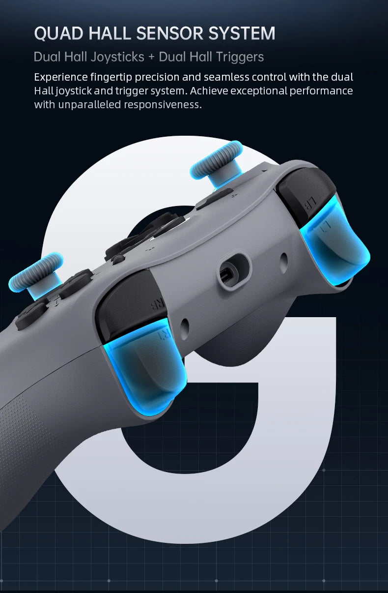MACHENIKE-controlador inalámbrico G1 para videojuegos, Joystick de disparo de efecto Hall con tasa de orollamiento de 1K para Nintendo Switch, PC, iOS y Android