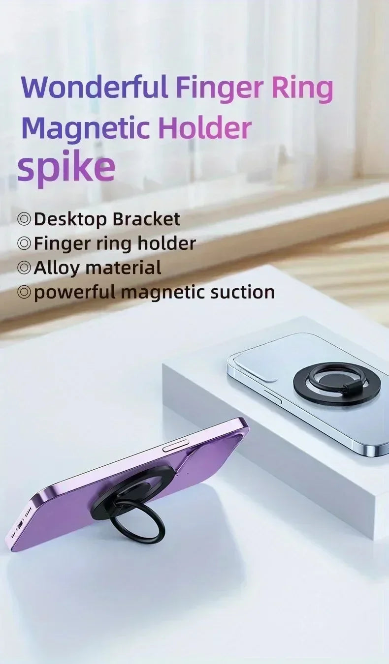 Soporte Magnético para Teléfono de Coche con Anillo, Soporte de Imán Potente y Abrebotellas para Magsafe iPhone 17 16 15 14 13 12 Pro Max
