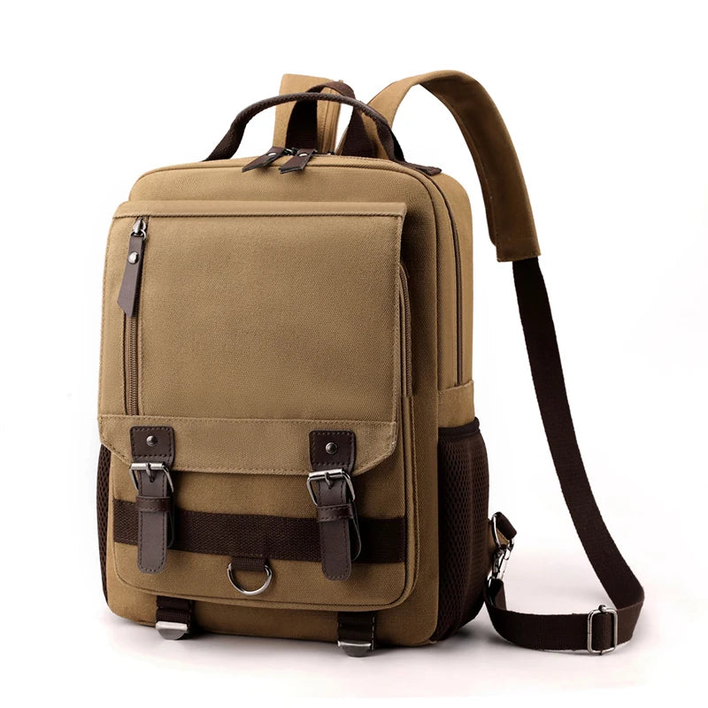 Mochila Retro de Lona Multifuncional para Senderismo