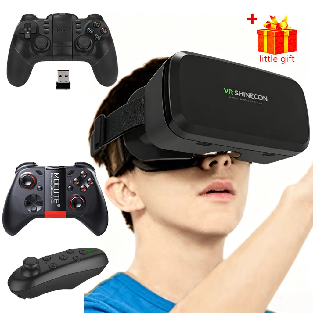 Gafas VR, Auriculares 3D, Dispositivos de Realidad Virtual, Casco, Lentes Viar, Gafas para Teléfono Inteligente, Controlador de Juegos Inteligente, Set de Visión