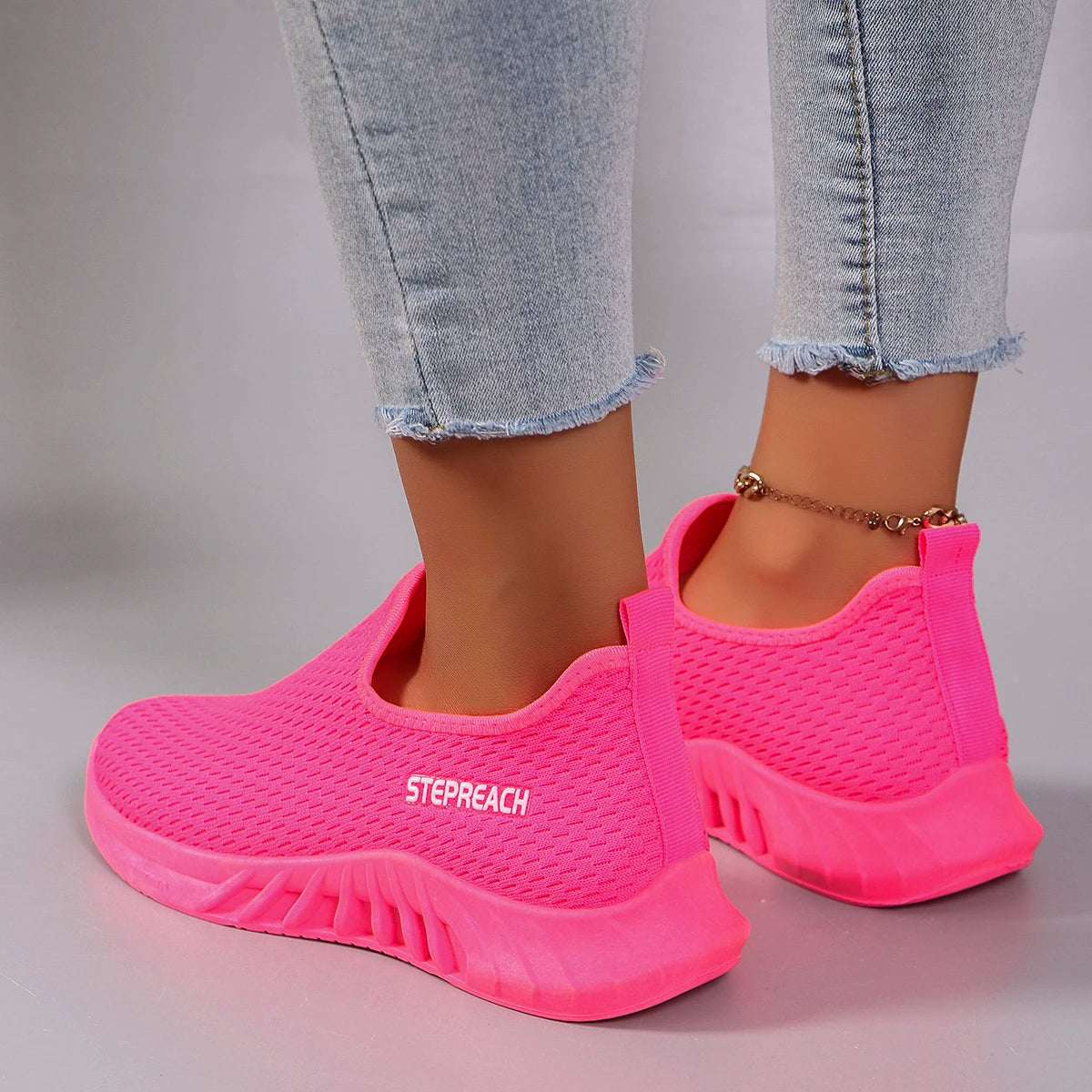 Zapatillas planas de malla transpirable para mujer — Calzado informal de verano