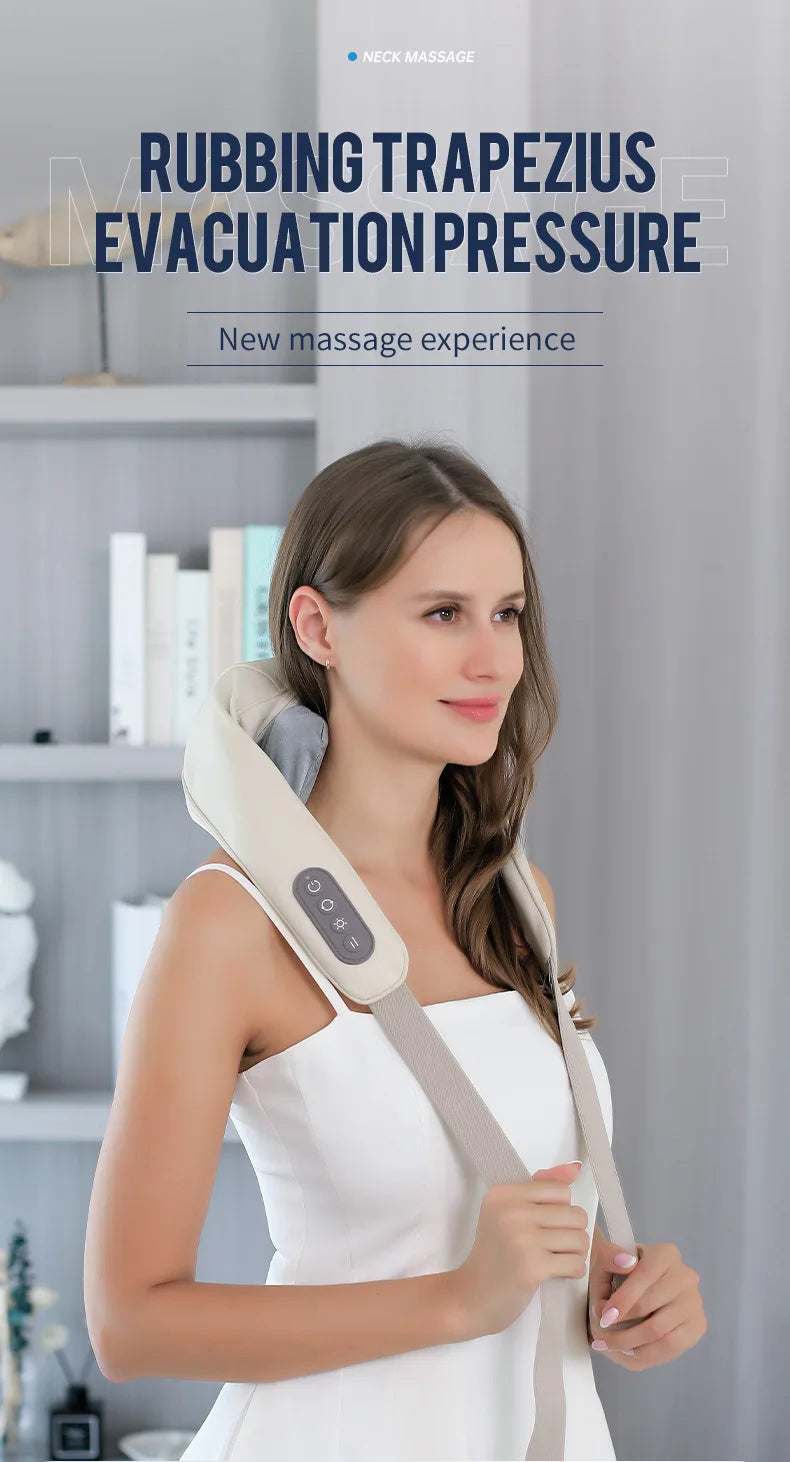 Masajeador Inalámbrico de Cuello y Hombros 26W con Motor