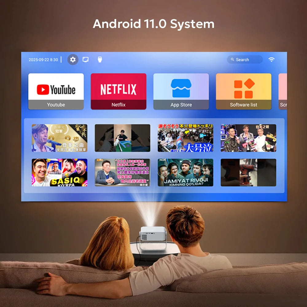 Proyector Mini Portátil Touyinger L9W Ultra Android Edition 1000ANSI Full HD con PTZ para Cine en Casa Inteligente