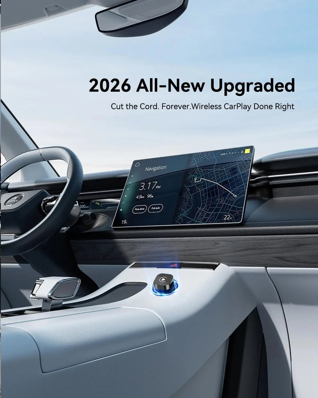 Adaptador CarPlay 2 en 1 (Tipo-C), adaptador inalámbrico CarPlay USB C / Android Auto USB C para convertir de cableado a inalámbrico, Plug & Play
