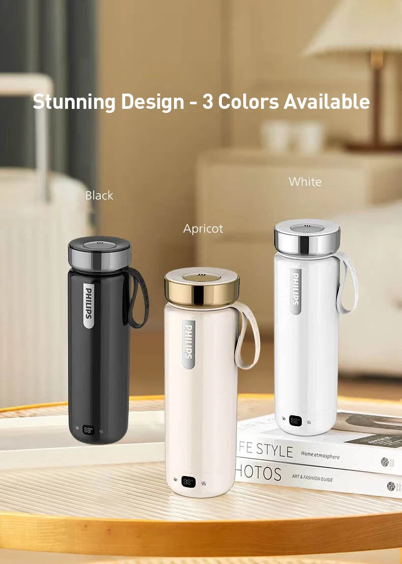 Taza Calefactora Eléctrica Portátil 400ml con 5 Niveles de Temperatura
