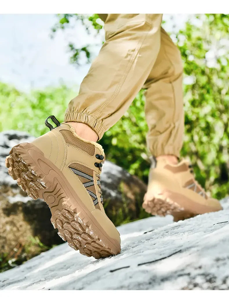 Botas de senderismo forradas para hombre con suela antideslizante y resistente