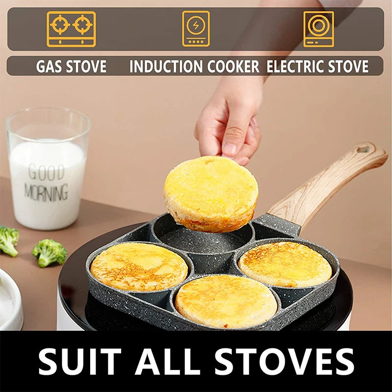 LMETJMA sartén para huevos sartenes antiadherentes para panqueques 4 tazas utensilios de cocina sartén para panqueques sartén para huevos adecuada para estufa de Gas Cocina de Inducción JT87