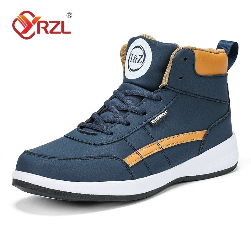 Zapatillas Altas de Cuero para Hombre YRZL, Impermeables
