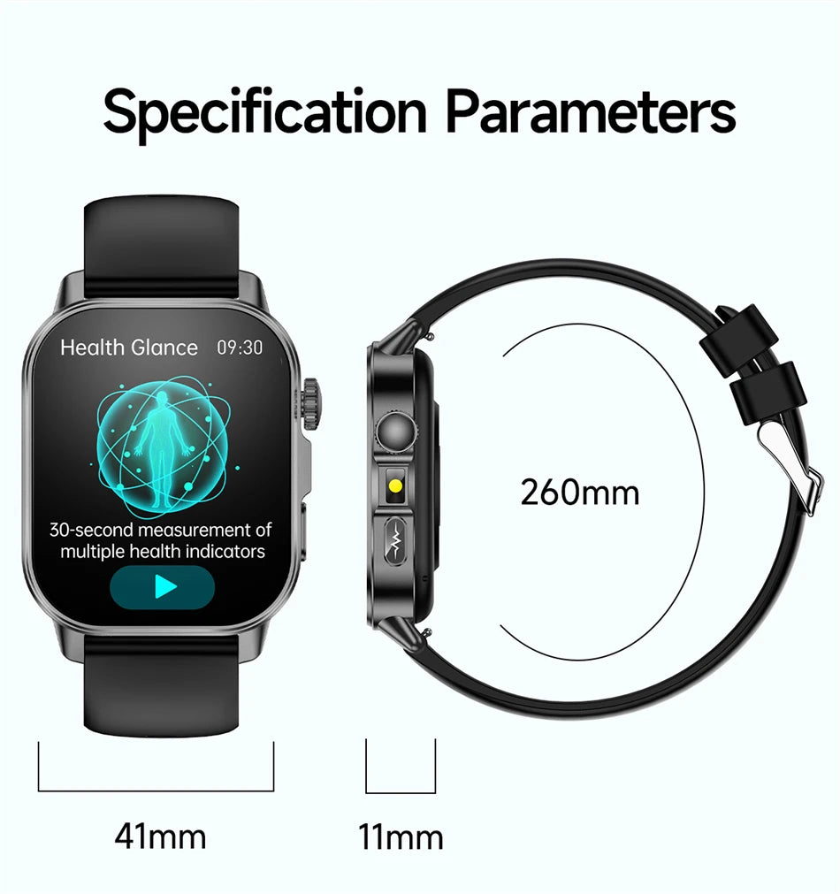 Reloj Inteligente ECG con Diagnóstico Preciso de Salud, Presión Arterial y Ácido Úrico