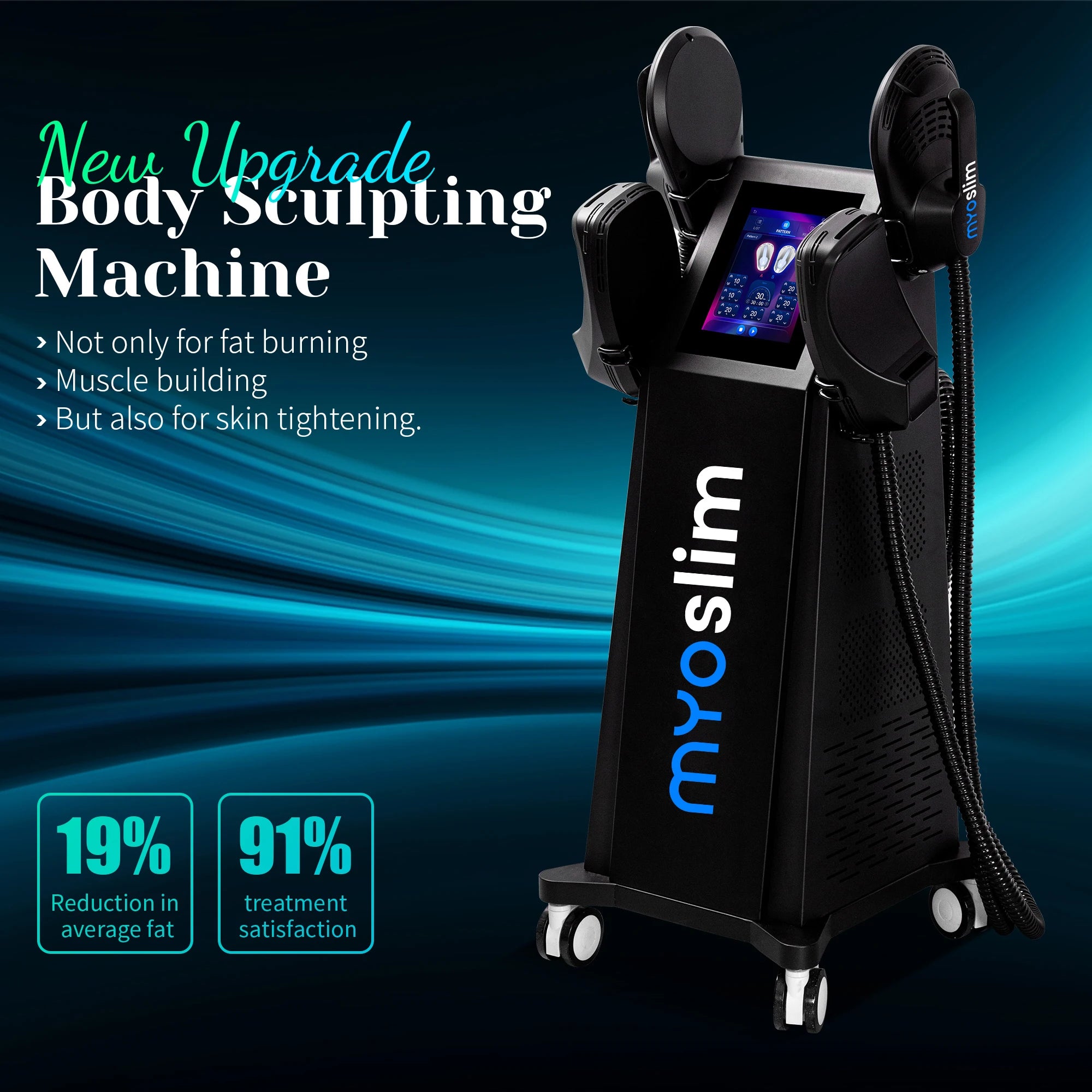 Máquina EMS para Esculpir el Cuerpo, Estimulación Muscular por Radiofrecuencia, Quema de Grasa, 6500W, Equipo de Adelgazamiento y Pérdida de Peso, Zero MYOslim EMS