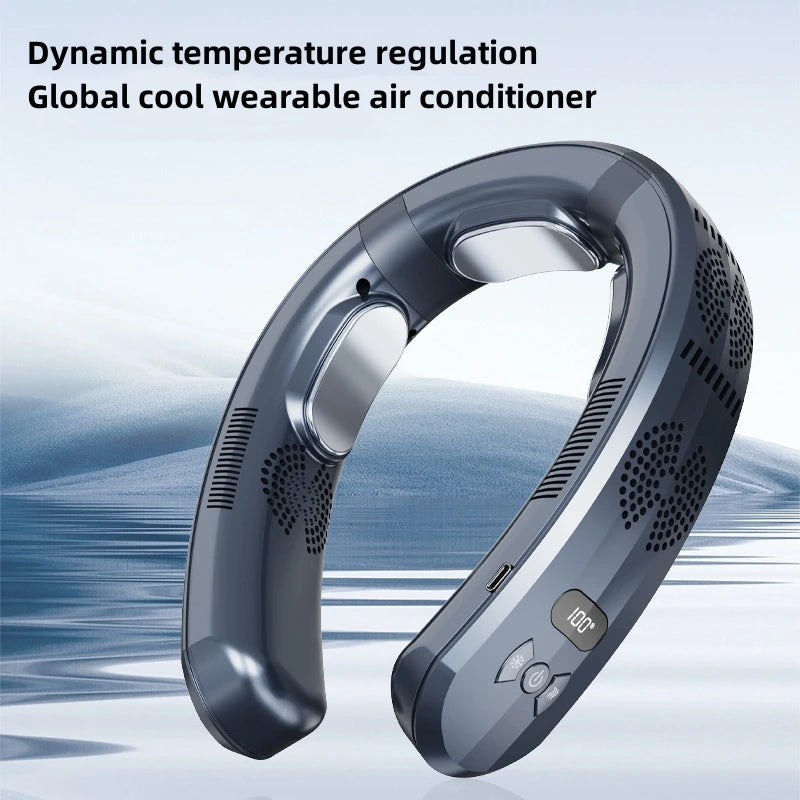 Ventilador portátil para cuello, miniaire acondicionado sin aspas, recargable por USB, 6000mAh