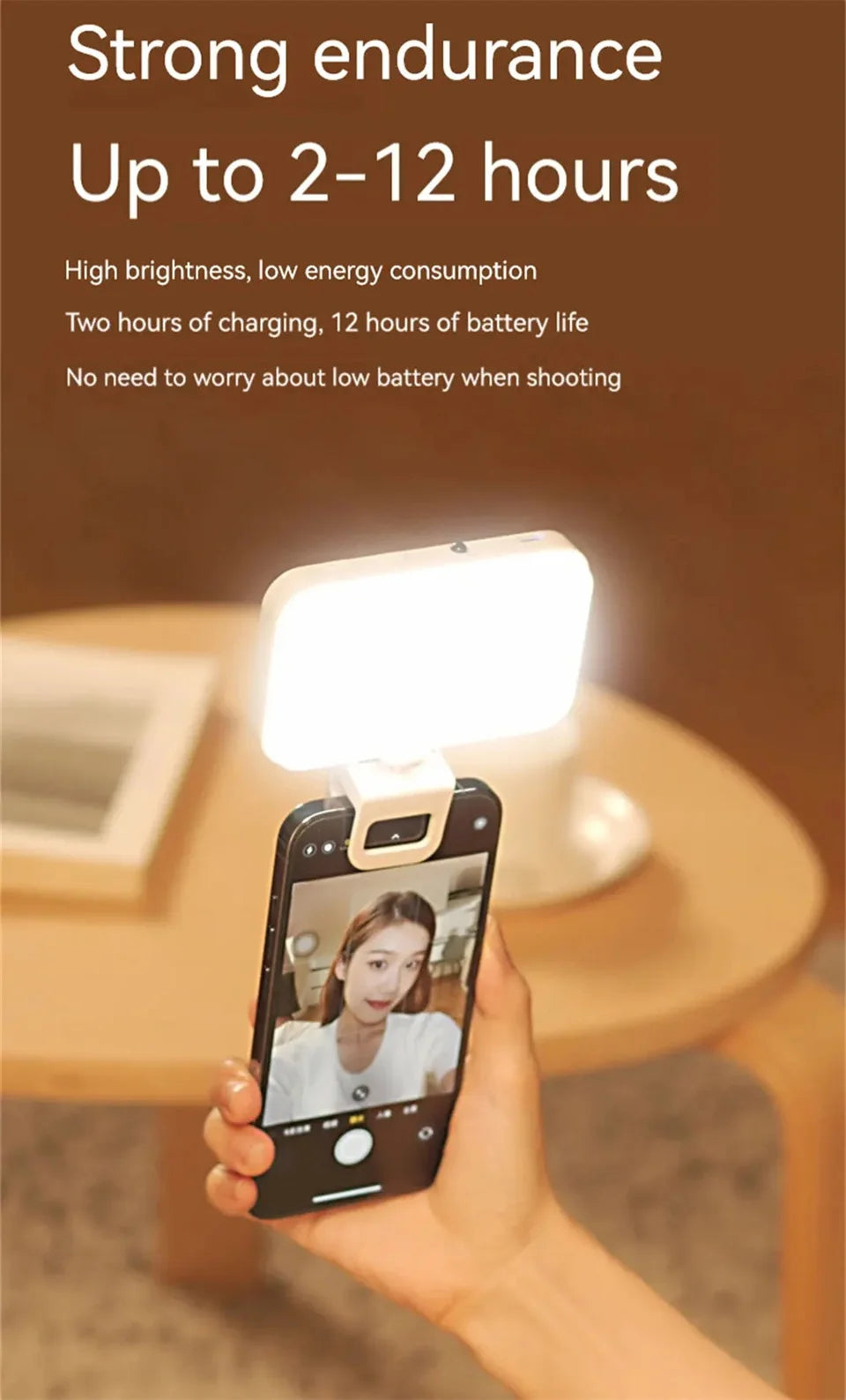 Luz LED de bolsillo COOL DIER para selfies, compatible con iPhone, iPad, teléfonos móviles y portátiles, con clip, flash, luz de relleno para video y fotografía, lámpara de fotografía.