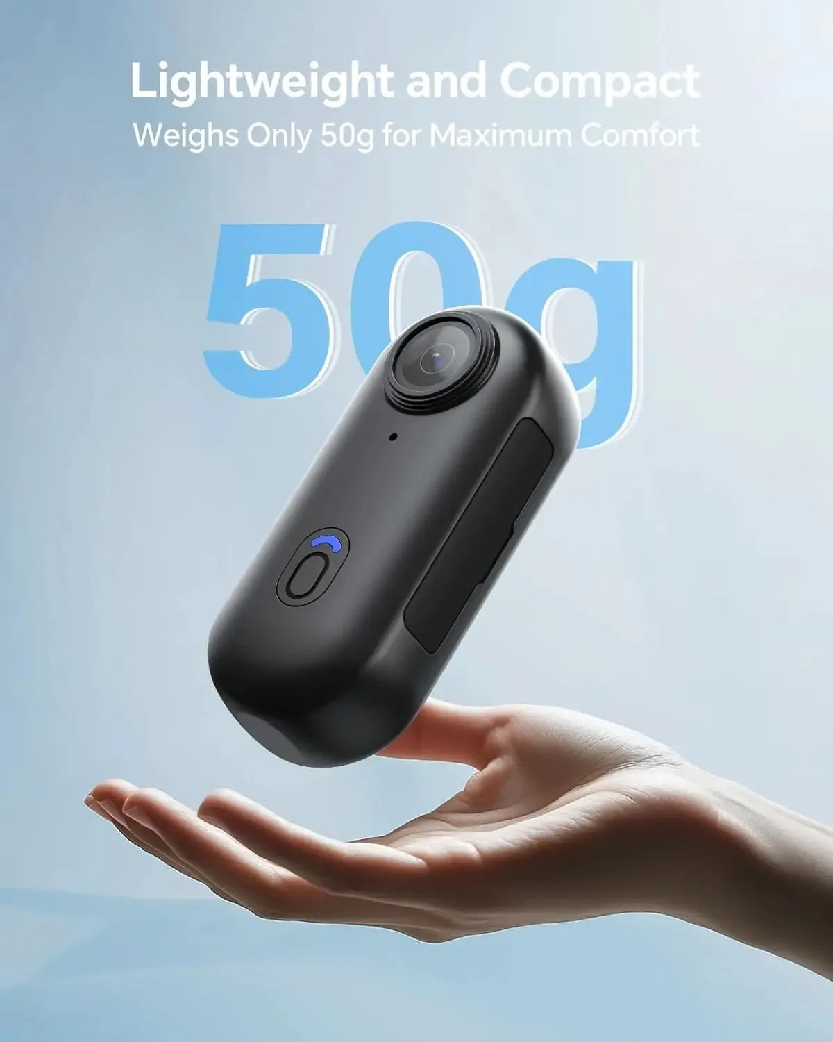 Mini cámara corporal 4K con clip rotatorio 360° y cordón magnético