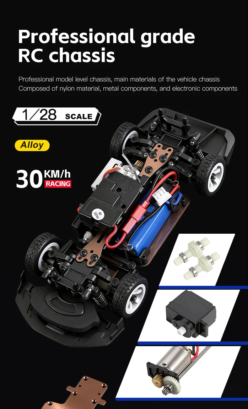 WLtoys 284019-A 284191 1:28 2,4G RC coche con luces LED 4WD Gyro 30 KM/H coche de Control remoto todoterreno vehículo de deriva juguetes para chico