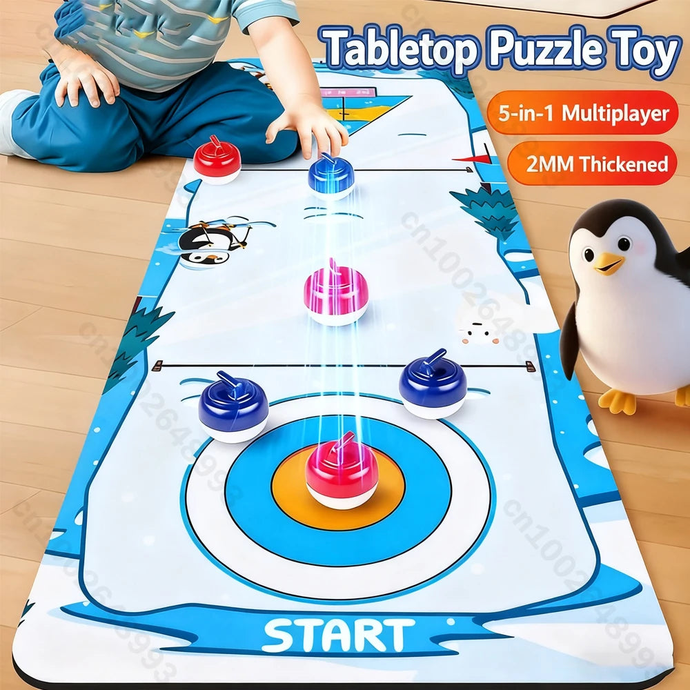 Juego de Mesa Curling 5 en 1 para Familia Hockey sobre Hielo