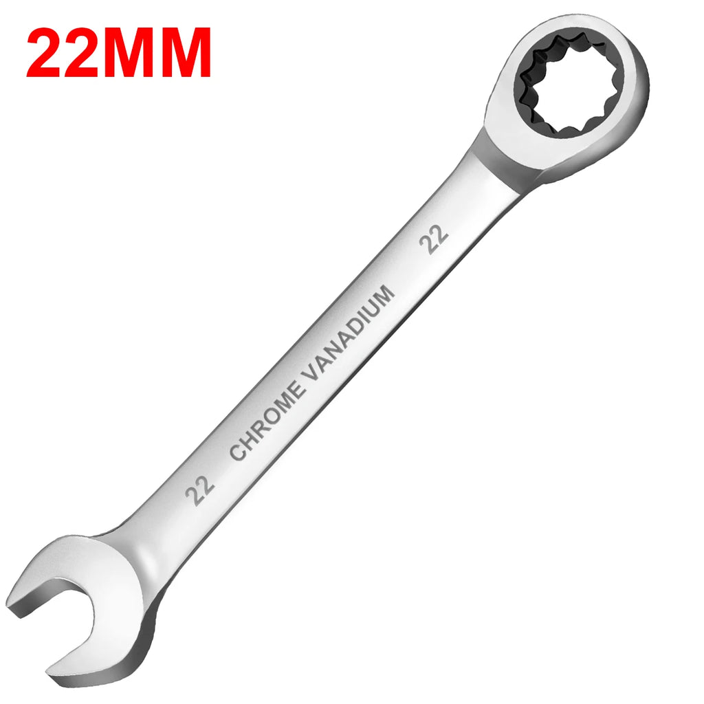 Juego de llaves de trinquete de cabeza fija, 1 piezas métrica de 6-30mm, acero al cromo vanadio, llaves universales para reparación de automóviles, herramientas manuales