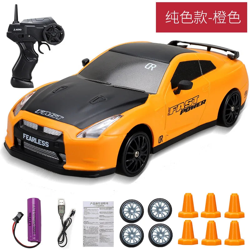 Coche de Carreras Teledirigido 2.4G 4WD, Modelos AE86, GTR, Ferrari, BMW