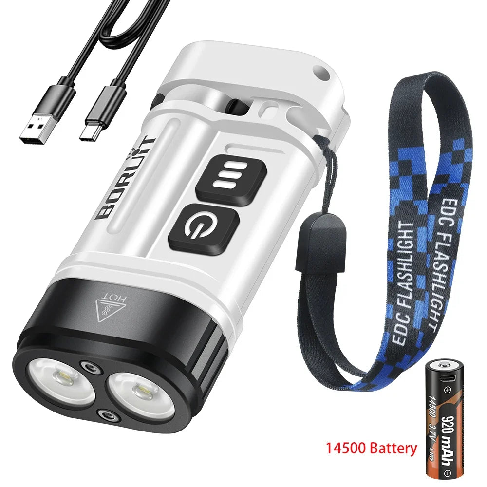 Linterna EDC LED 880LM BORUiT U10 con Imán, Clip y RGB IPX4