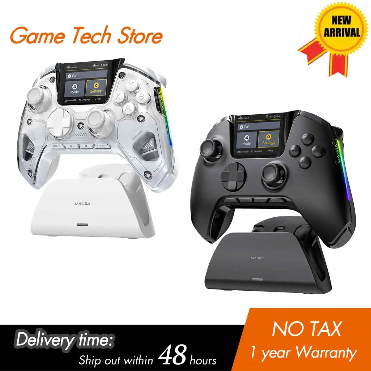 Controlador de juegos inalámbrico Mamba One V2 para iOS/Android/Switch/PC efecto Hall Stick luz RGB 1800mAh con base de carga