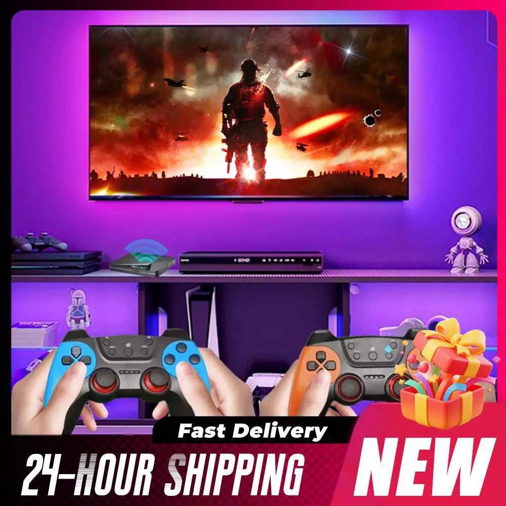 (UE) nueva consola de juegos Retro X2 PRO 64/128/256GB 4K TV Box integrada más de 65000 juegos con 2 Gamepads controladores inalámbricos Arcade