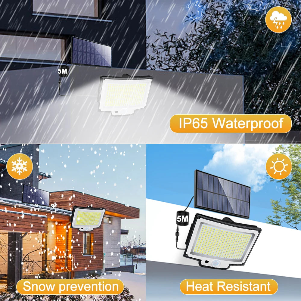 Luz Solar LED con Sensor de Movimiento 234/318/348 LEDs IP65