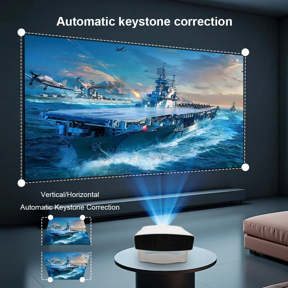 Nuevo Proyector Portátil YM05 2026, Resolución Nativa 1080P, 800 ANSI Lúmenes, Enfoque Automático, Android 14, 180 °   Cine en Casa y al Aire Libre Giratorio