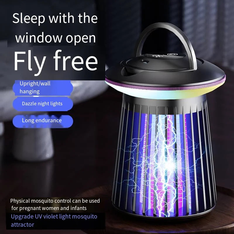 Lámpara antimosquitos con luz nocturna, matamoscas eléctrico recargable por USB para exteriores, patio trasero, terraza, Camping