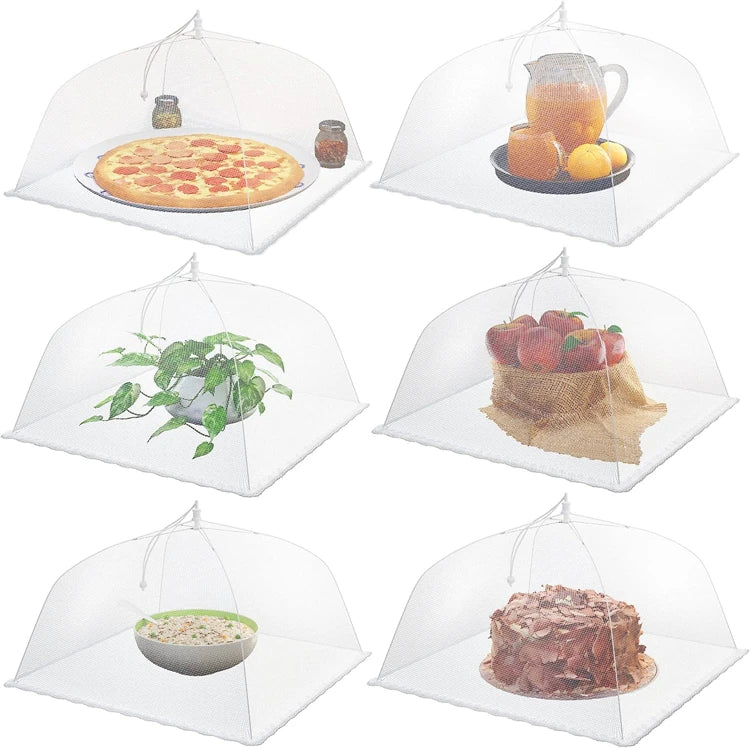 LMETJMA-cubierta de malla para alimentos, cubiertas grandes y altas para alimentos, tienda de campaña, paraguas, red de comida reutilizable y plegable para exteriores JT197