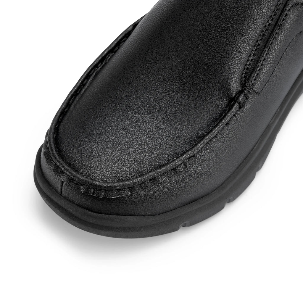 Zapatos Fitville para hombre, zapatos informales sin cordones de cuero de ancho, ligeros para pies hinchados con soporte para el arco, alivio del dolor