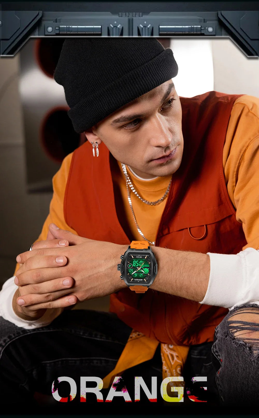 Reloj Deportivo Digital SANDA 6235 para Hombre con LED y Pantalla Dual