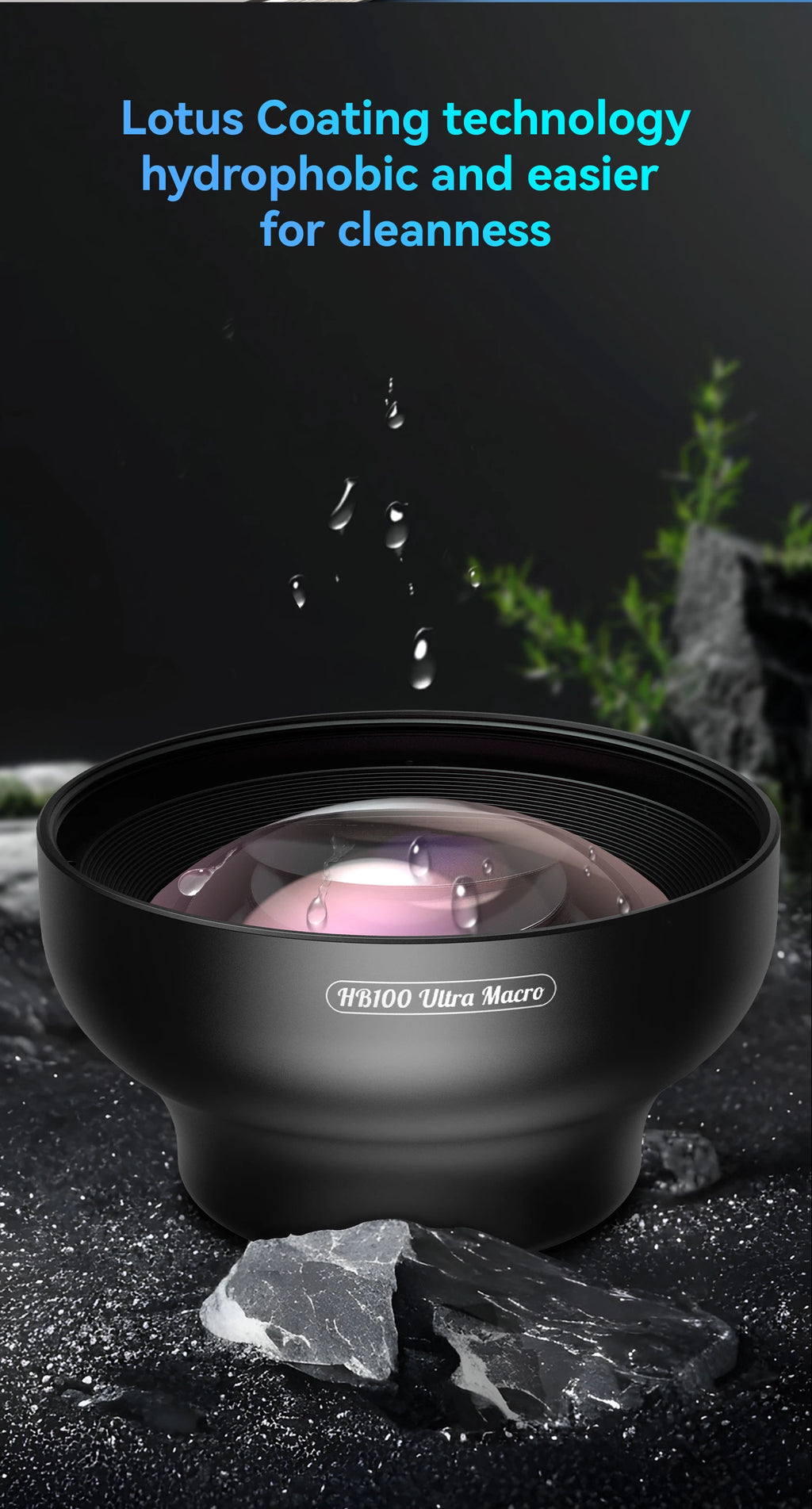 Lente Macro Ultra HD APEXEL 100mm con Luz LED y Filtros para Smartphones