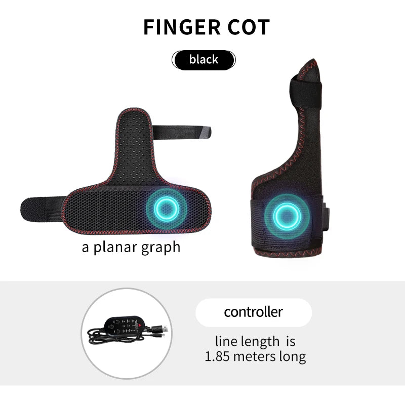 Soporte Eléctrico Térmico para Pulgar y Muñeca con Masaje, Almohadilla Calefactora para Dedos, Estabilizador de Pulgar para Alivio del Túnel Carpiano, Masajeador de Dedos