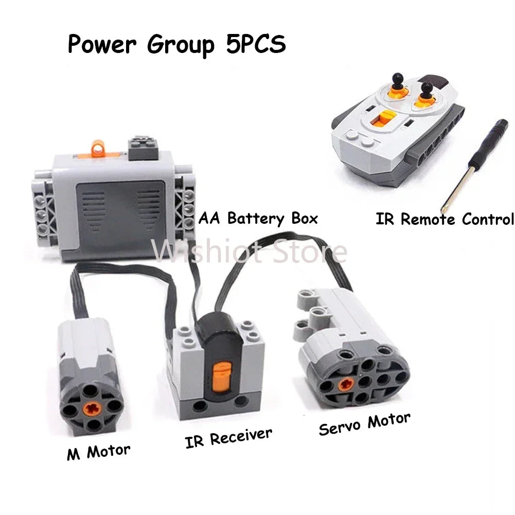 Funciones de energía técnica MOC compatibles con Legoeds, Motor M 8883, Control remoto modificado, grupo de energía, tren, caja de batería de litio 9686
