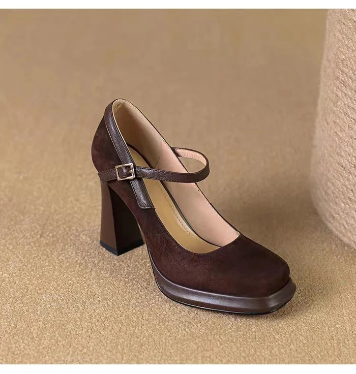 Zapatos de Tacón Alto con Plataforma para Mujer - Gamuza