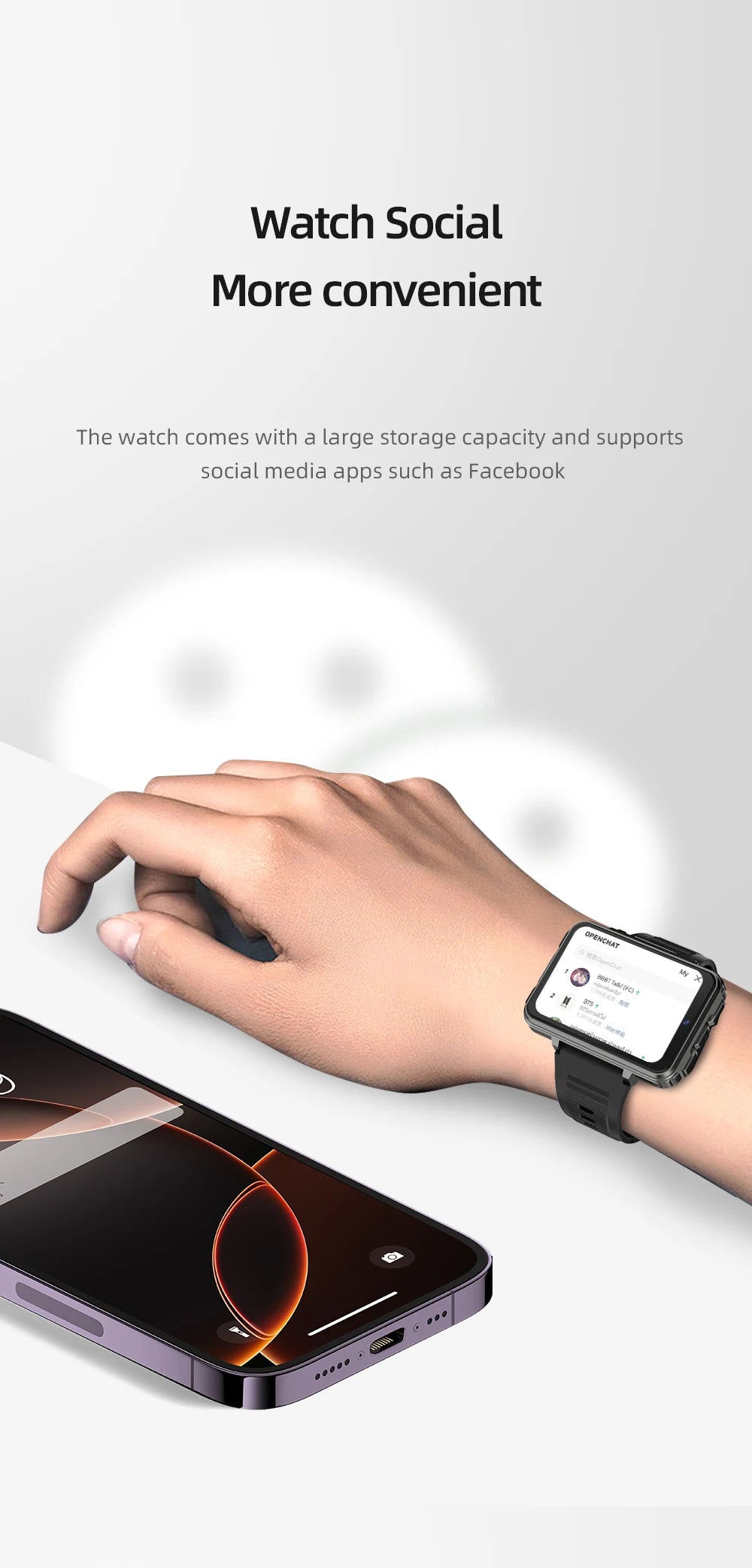 Reloj Inteligente AMOLED 2.4 Pulgadas con Cámara Dual y WiFi