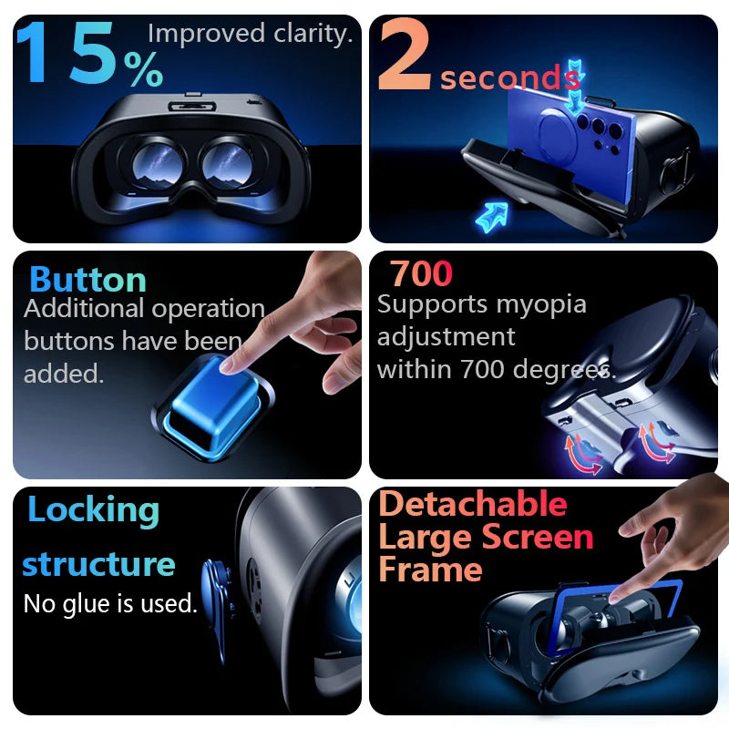 Gafas VR, Auriculares 3D, Dispositivos de Realidad Virtual, Casco, Lentes Viar, Gafas para Teléfono Inteligente, Controlador de Juegos Inteligente, Set de Gafas VR