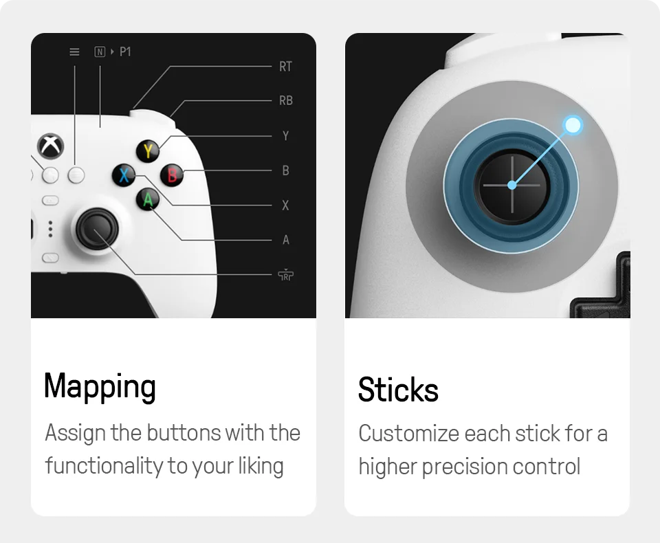 Controlador de juegos 8BitDo Ultimate de 3 modos para Xbox Series X | S, Xbox One Windows y Android Pulsadores de efecto Hall
