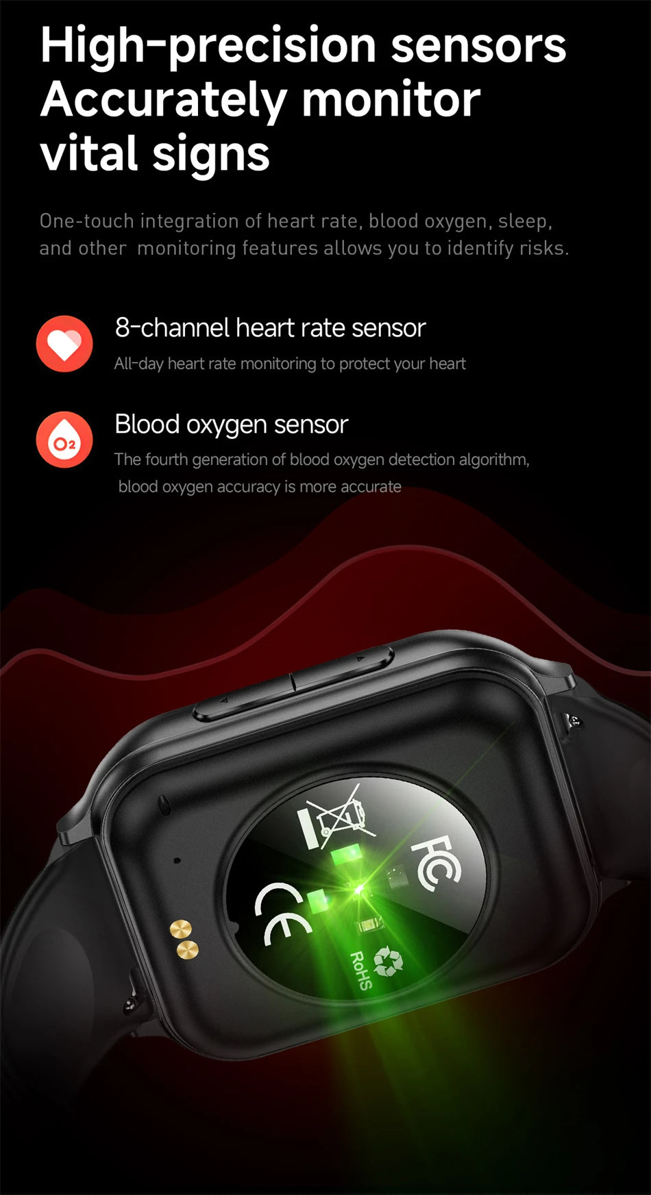 Smartwatch LIGE 1.83" AMOLED con Llamadas Bluetooth y Monitor de Salud