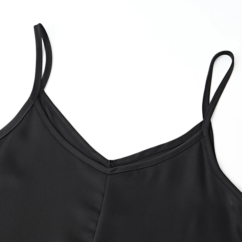 VEITCHE 2025 moda mujer vestido largo traje de algodón con cuello en V Top de punto con cinturón + falda larga de tirantes de Color sólido satinado
